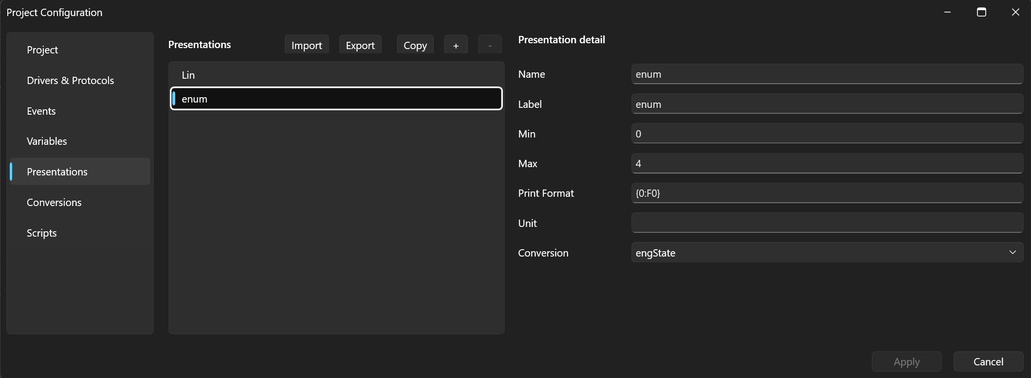 The enum presentation