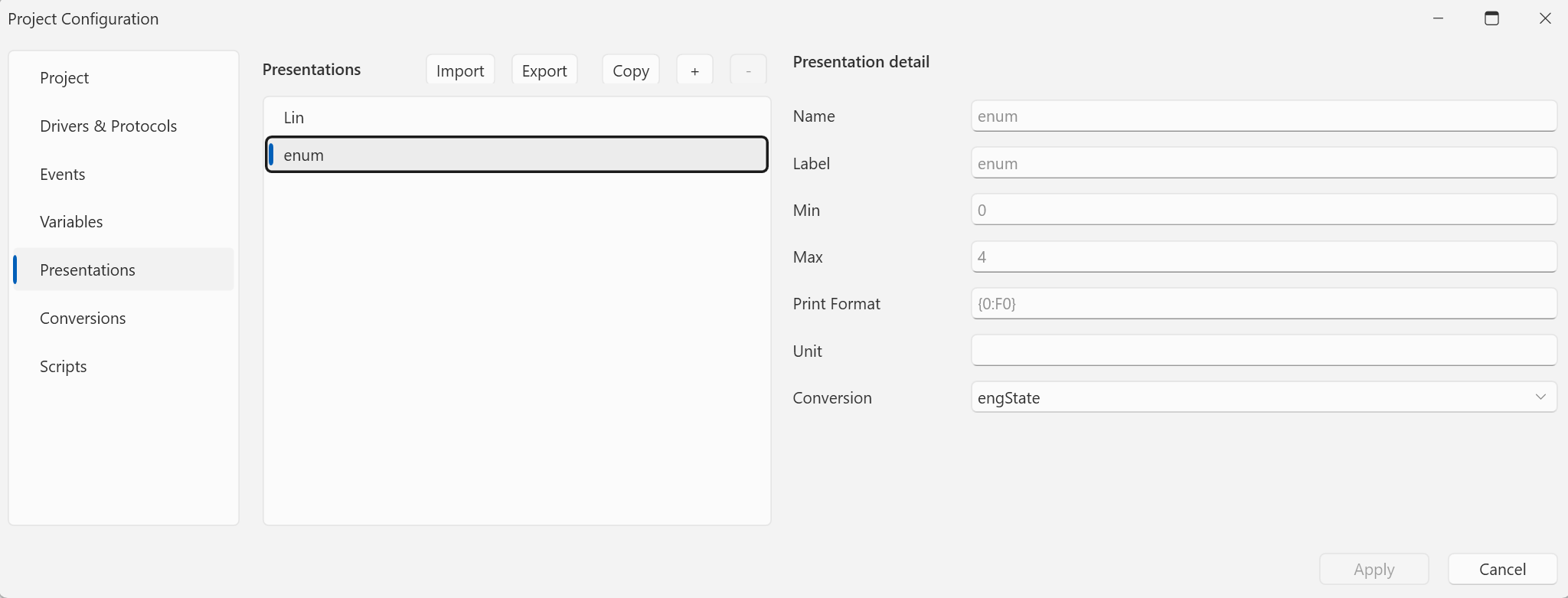 The enum presentation