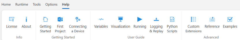 Ribbon menu Help