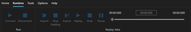 The Runtime ribbon tab