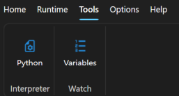 The Tools ribbon tab