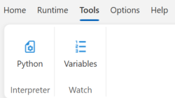 The Tools ribbon tab