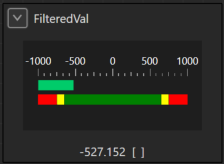 The Gauge control (LinearHorizontal) with warning and error zones